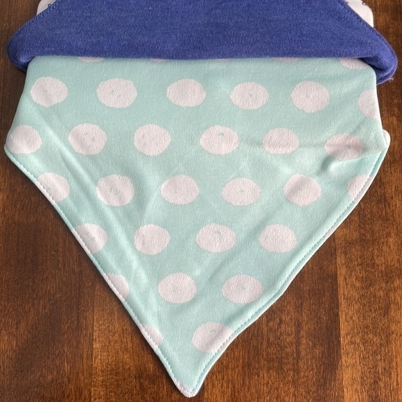 Bandana Bibs Cloud Island Dark and Light Blue Baby Infant - 4‎ bibs - Picture 3 of 7